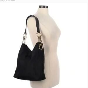 JPK Paris 75 Black Nylon Hobo Bucket Bag